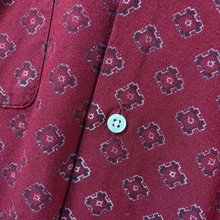 1980s Polo Ralph Lauren "Atomic Pattern" Rayon Open Collar Shirt