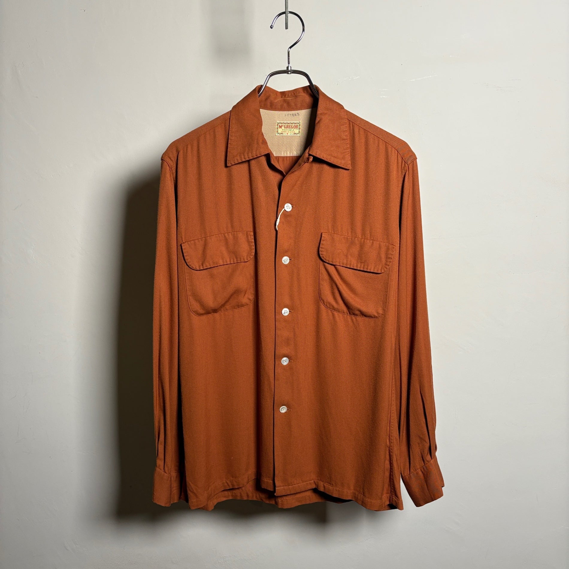 50s McGREGOR "Hand Stitch" Rayon Gabardine Shirt