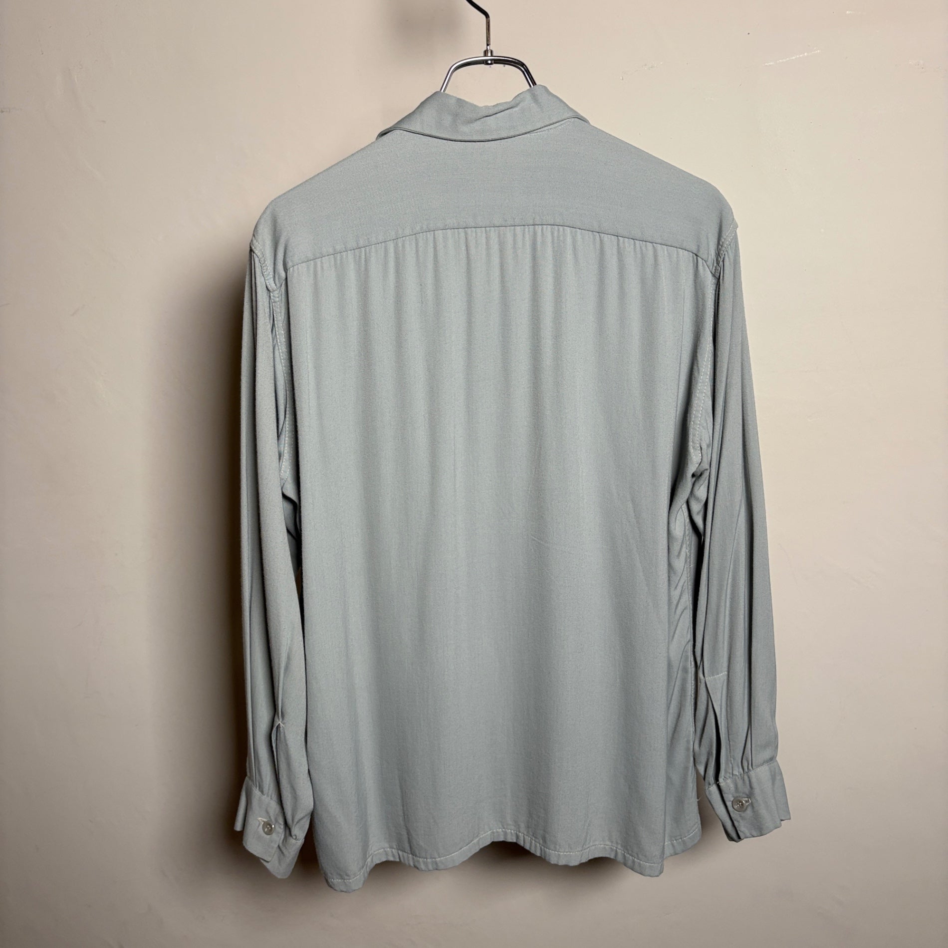 1940s TOWNCRAFT "SAX" Rayon Gabardine Shirt