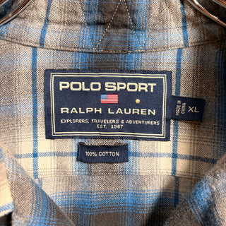 1990s Polo Sport ”Ombré Check” Open Collar Shirt