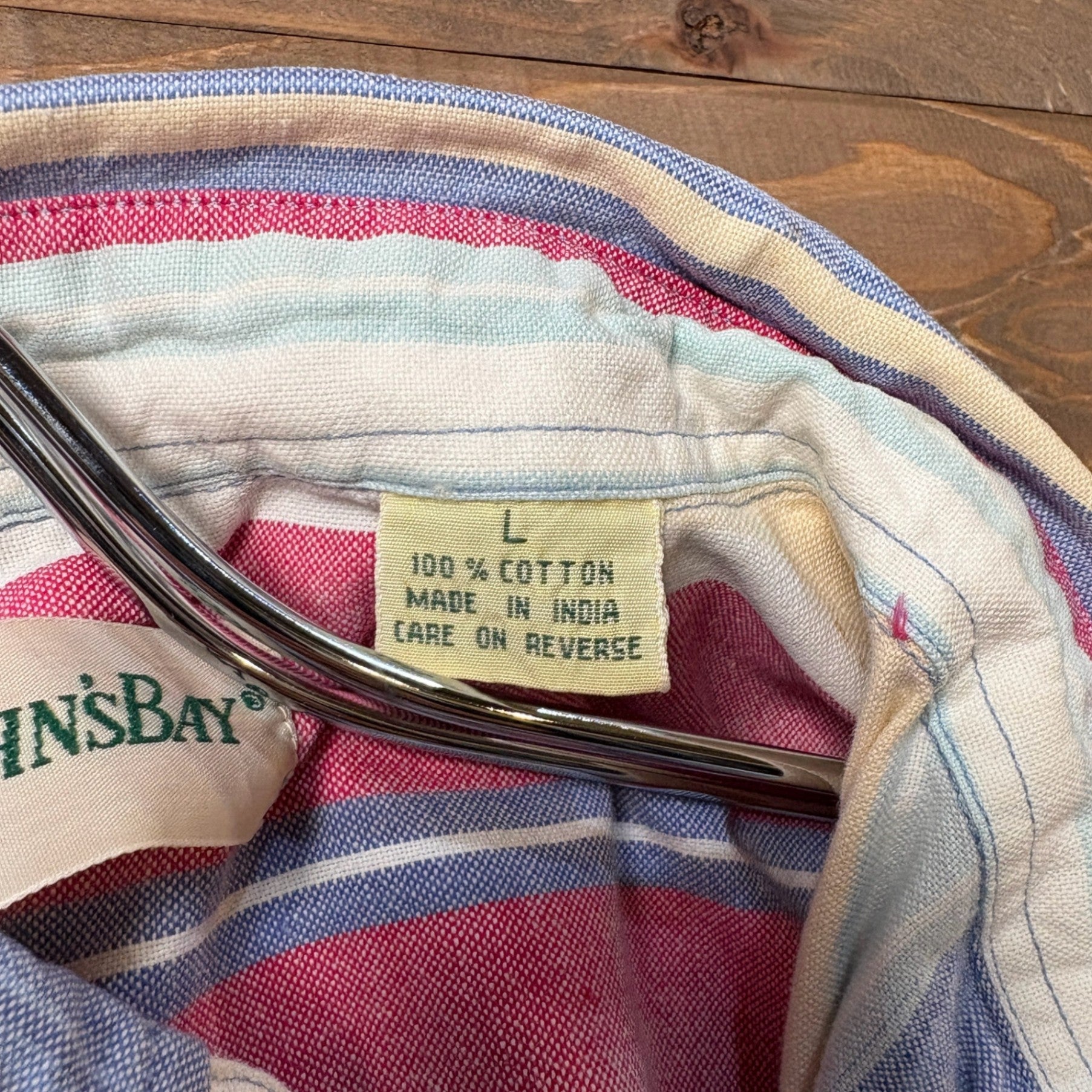 1990s St. John's Bay Multi Stripe S/S Shirt