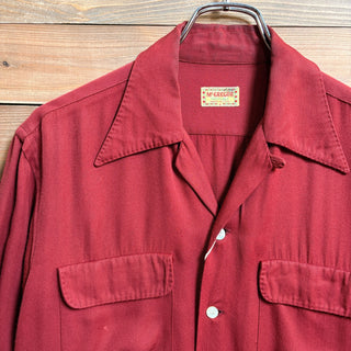 1950s McGregor "Burgundy" Rayon Gabardine Shirt