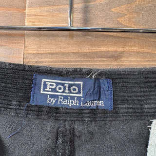 1980s Polo Ralph Lauren Made in USA Black Corduroy Pants 42 TALON