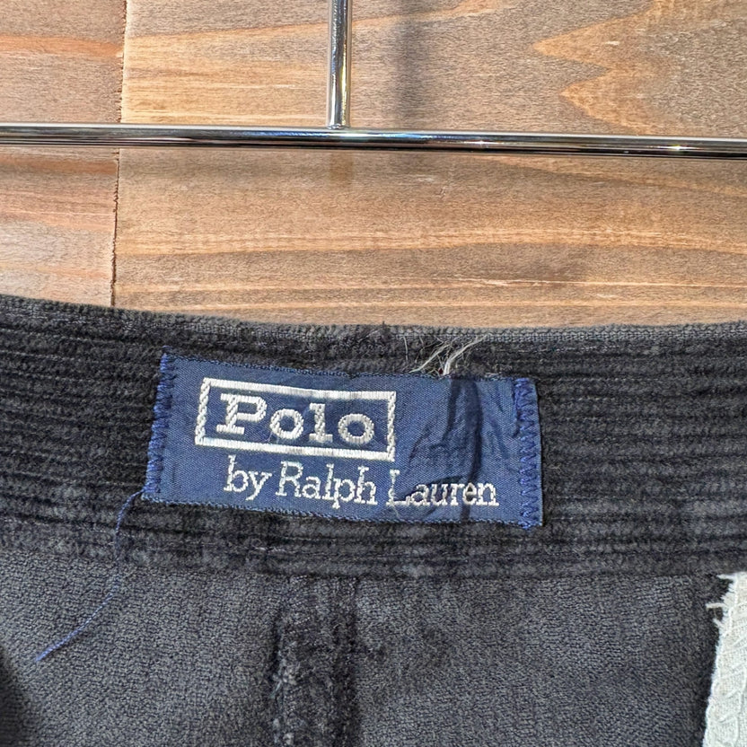 1980s Polo Ralph Lauren Made in USA Black Corduroy Pants 42 TALON