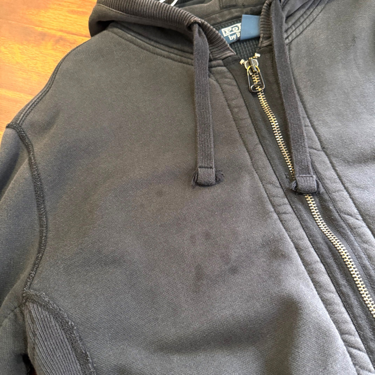 2000s Polo Ralph Lauren "BLACK" Double Face Zip-Up Hoodie