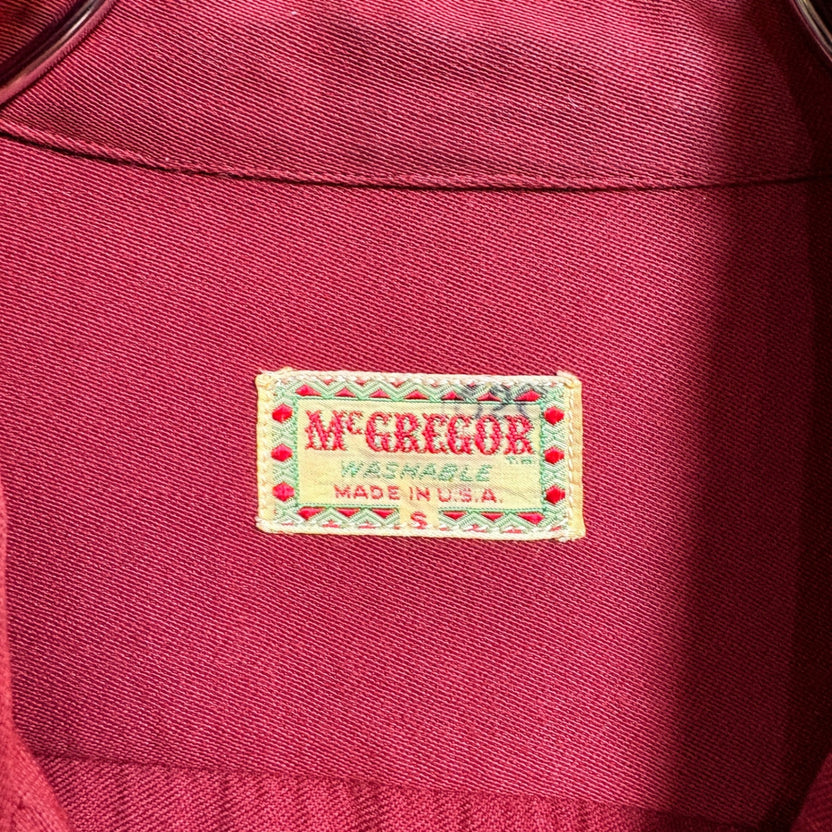 1950s McGregor "Burgundy" Rayon Gabardine Shirt