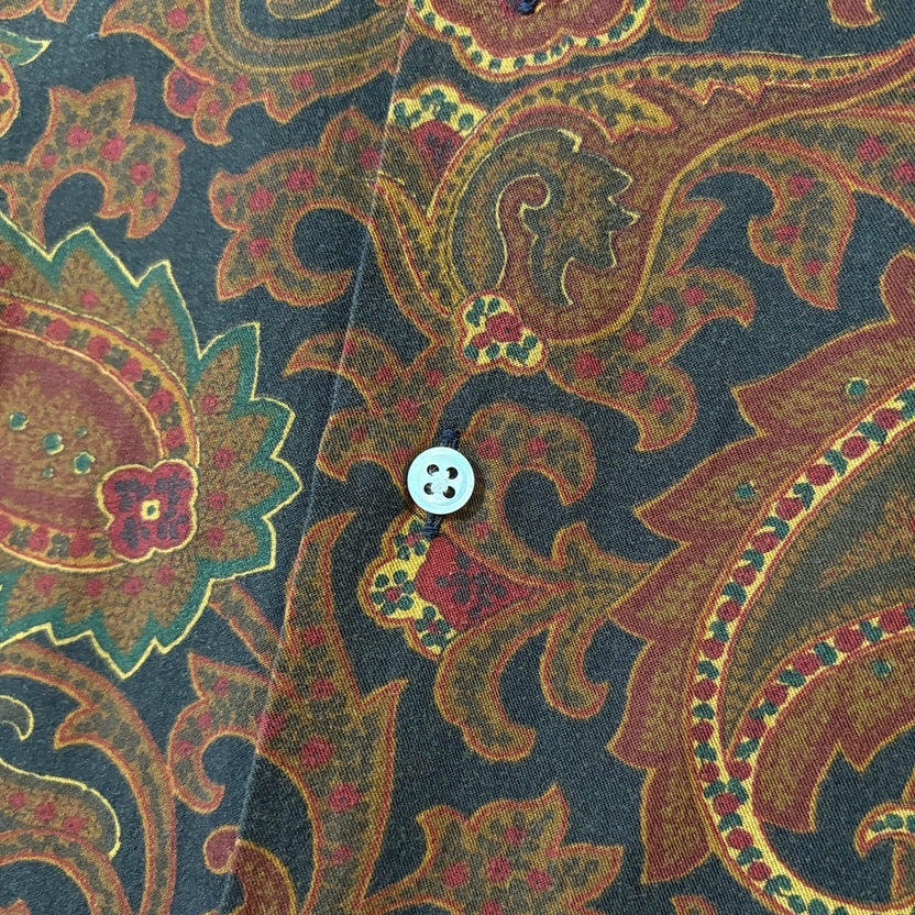 1980s Polo Ralph Lauren "Paisley" Rayon Open Collar Shirt