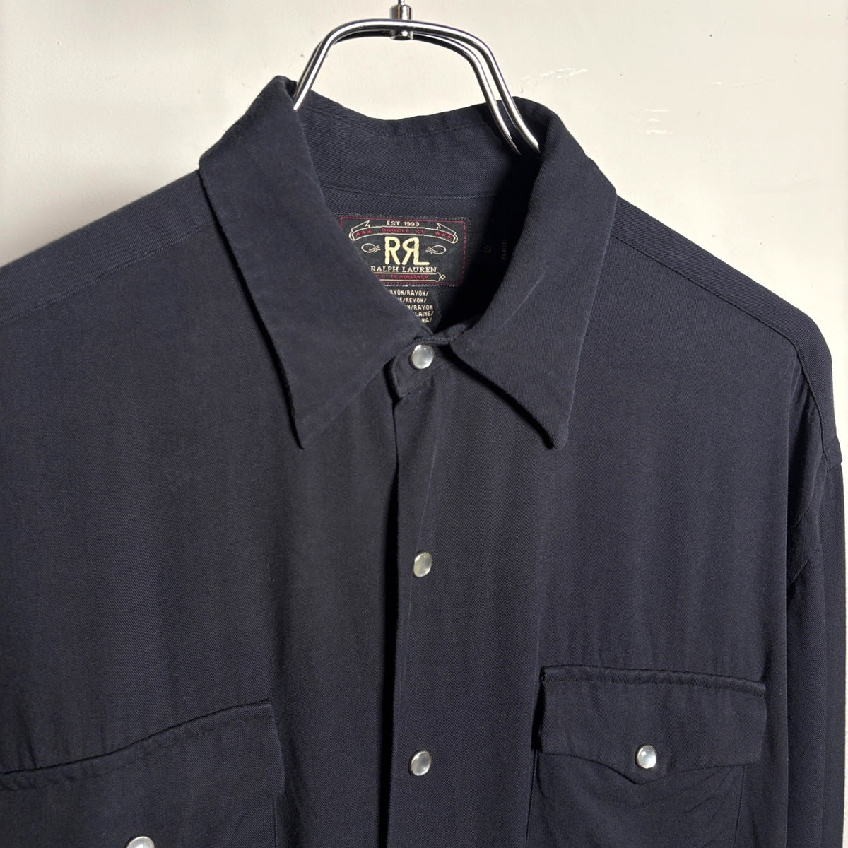 1990s RRL "RAYON" Black Western Shirt