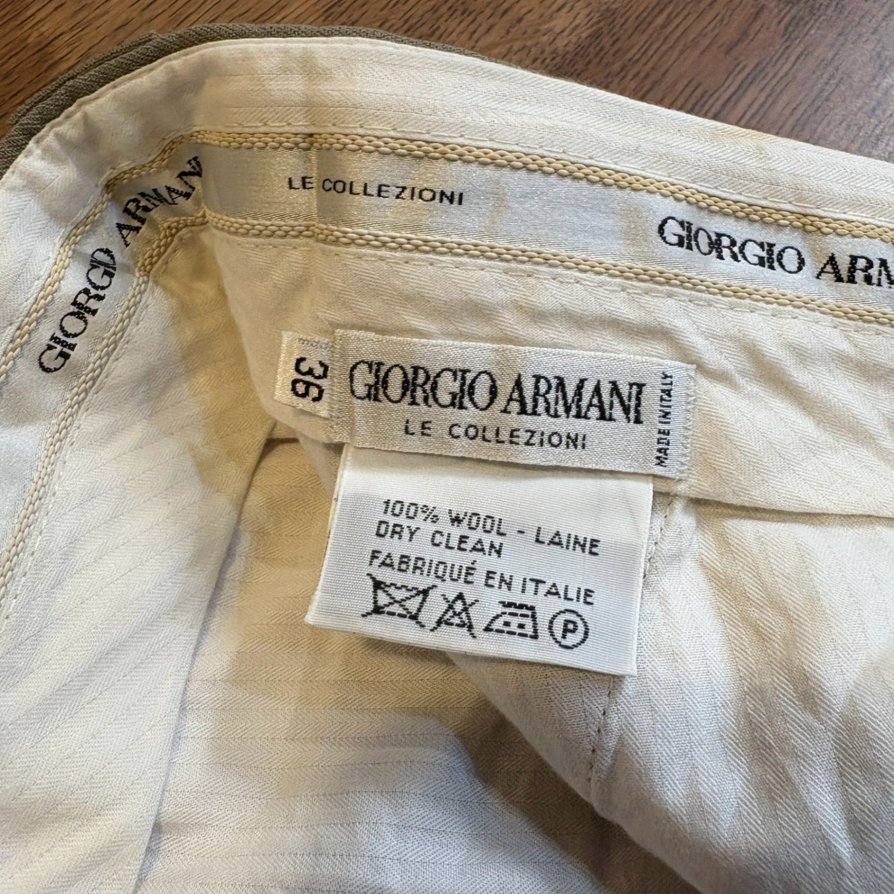 1990s Giorgio Armani "Tuck" Wool Trousers