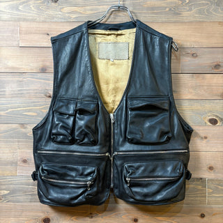 1980s~1990s A.M.I. INTERNATIONAL "Multi Pocket" Leather Vest