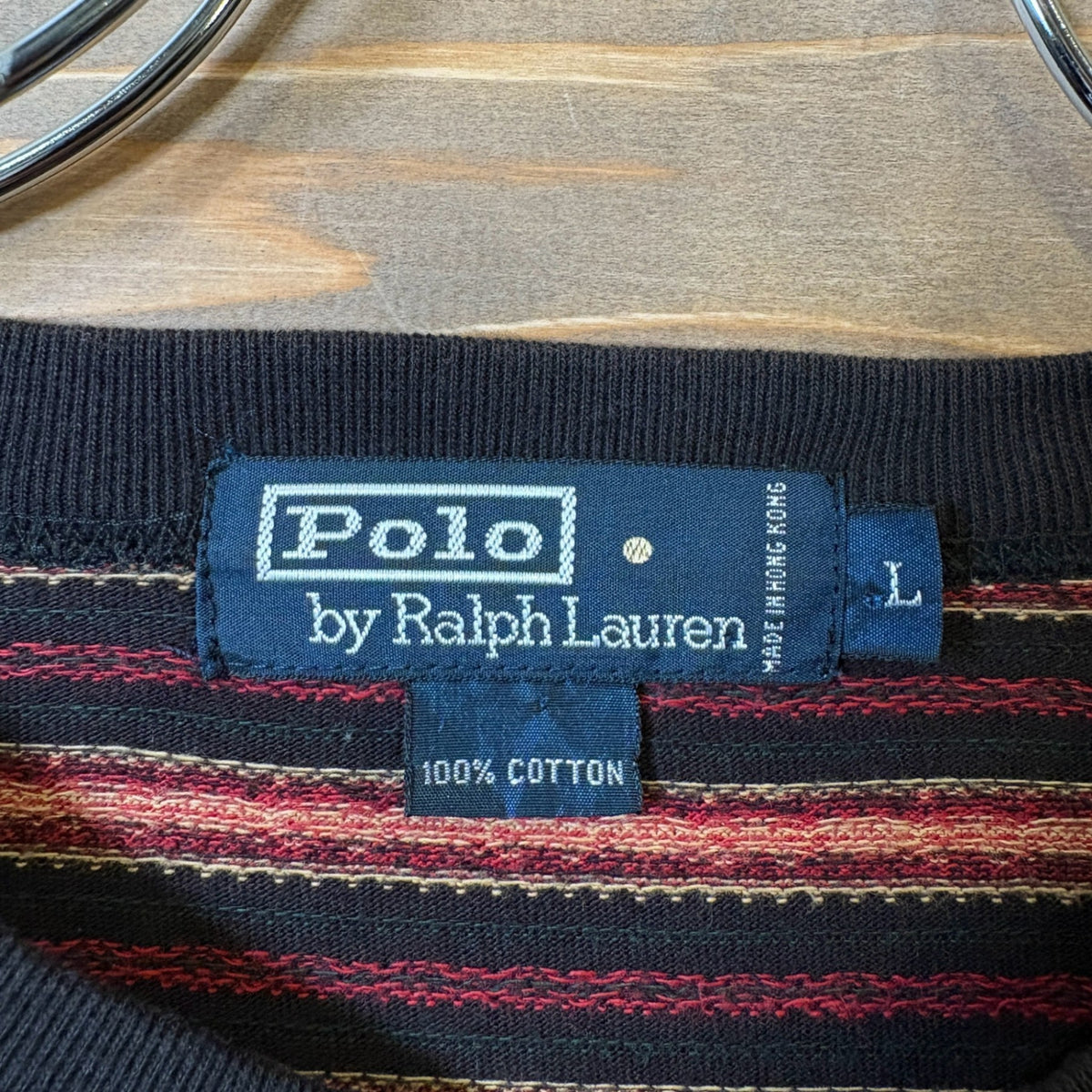 1990s Polo Ralph Lauren "Native Pattern" Henry Neck L/S TEE