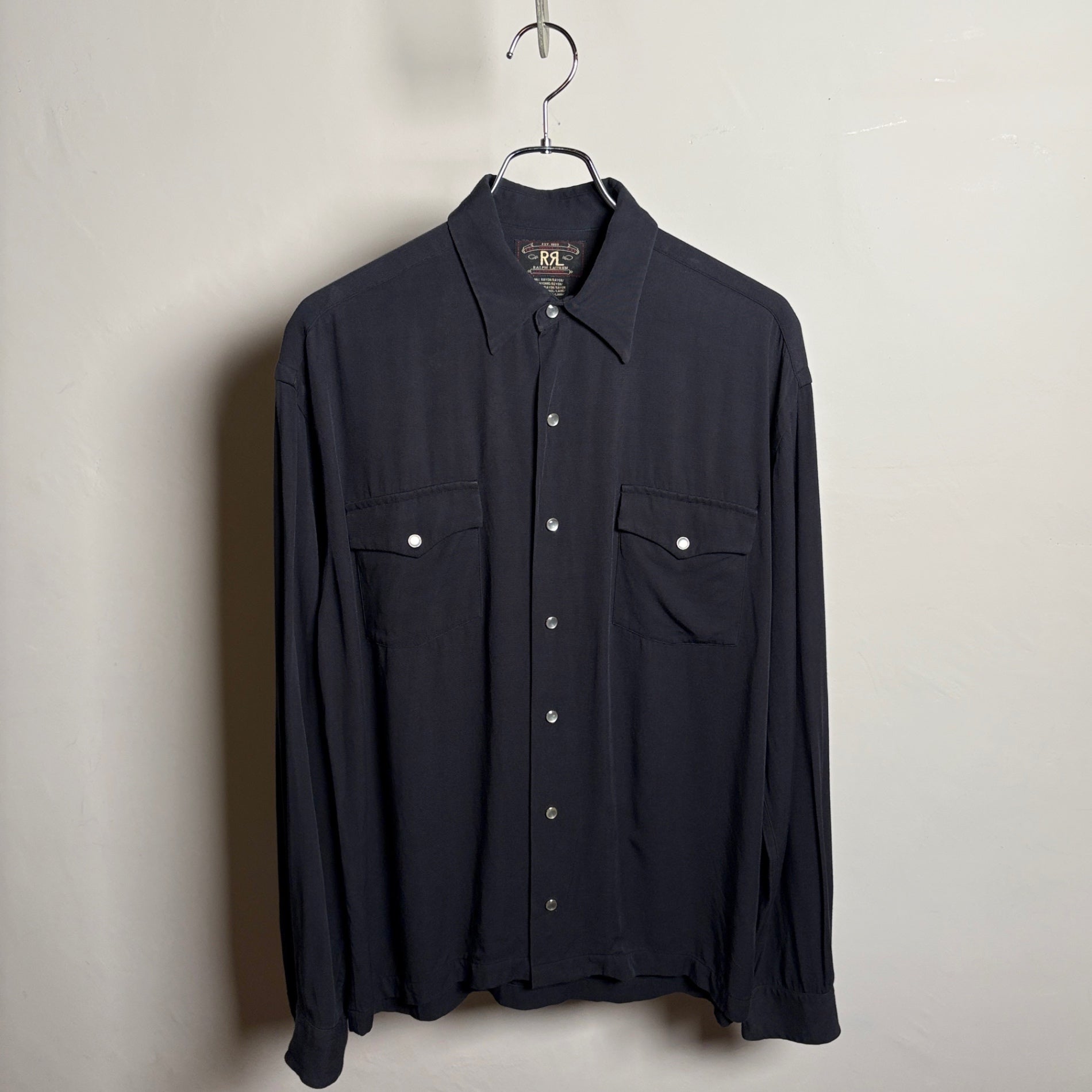1990s RRL "RAYON" Black Western Shirt