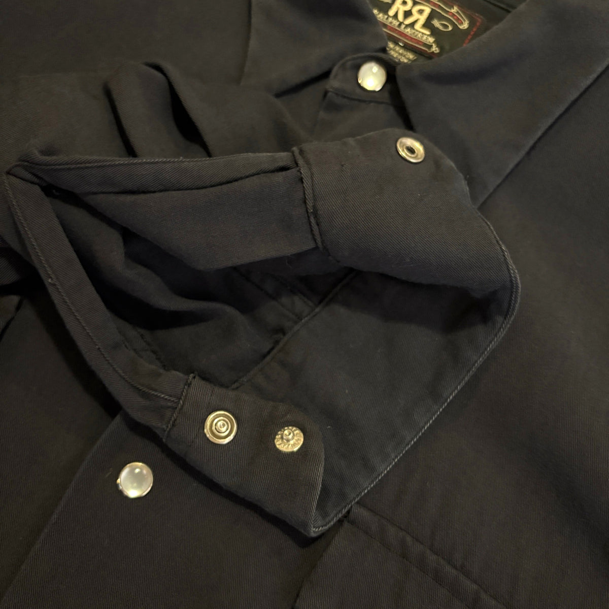 1990s RRL "RAYON" Black Western Shirt