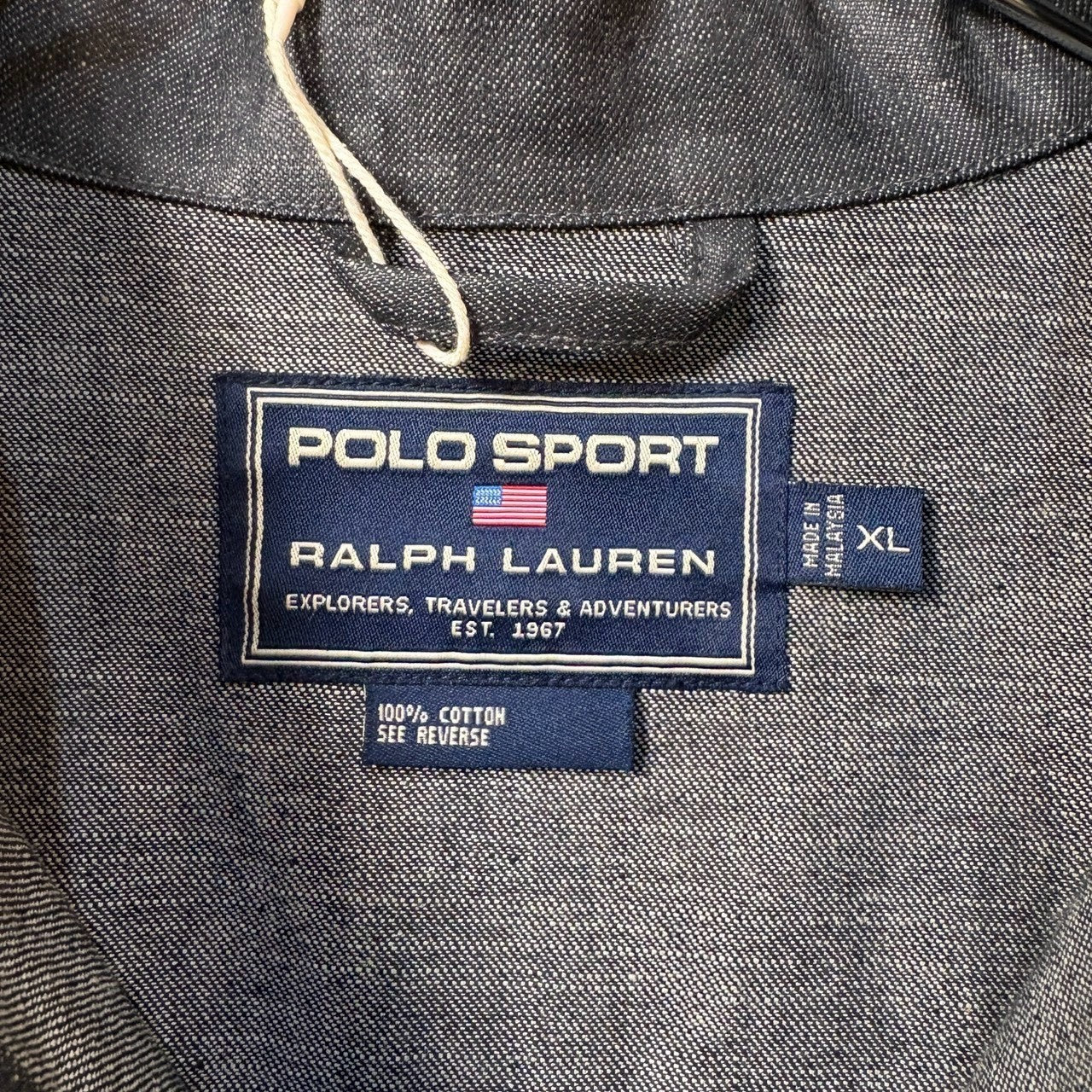 1990s Polo Sport "Black" Processed Denim Jacket