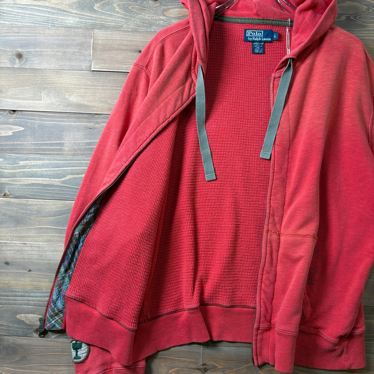 2000s Polo Ralph Lauren "RED" Thermal-Lined Zip Up Hoodie
