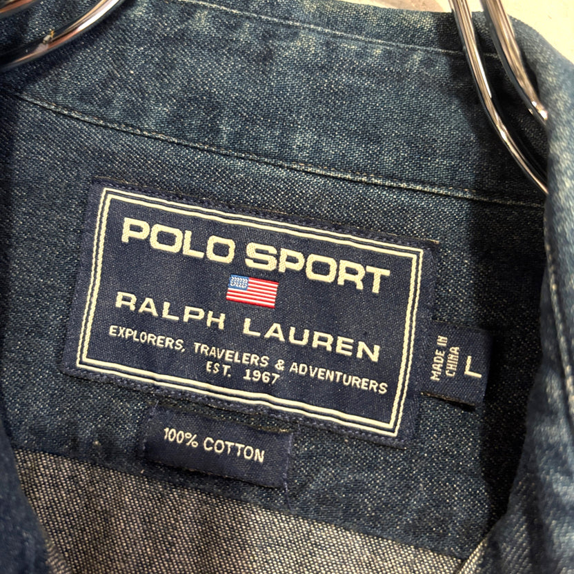 1990s POLO SPORT "ガチャポケ" Denim Shirt
