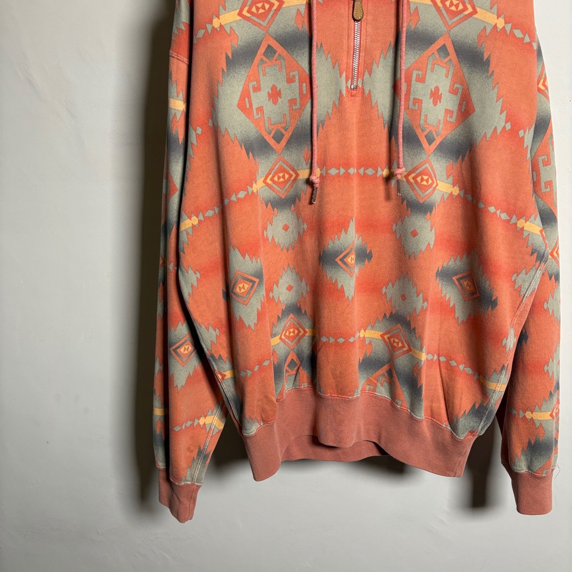 1980s~1990s Polo Ralph Lauren "Native Pattern" Half-Zip Hoodie