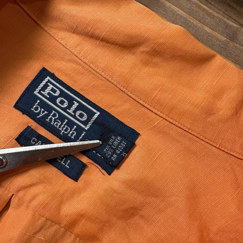 2000s Polo Ralph Lauren "Silk × Linen" Open Collar Shirt