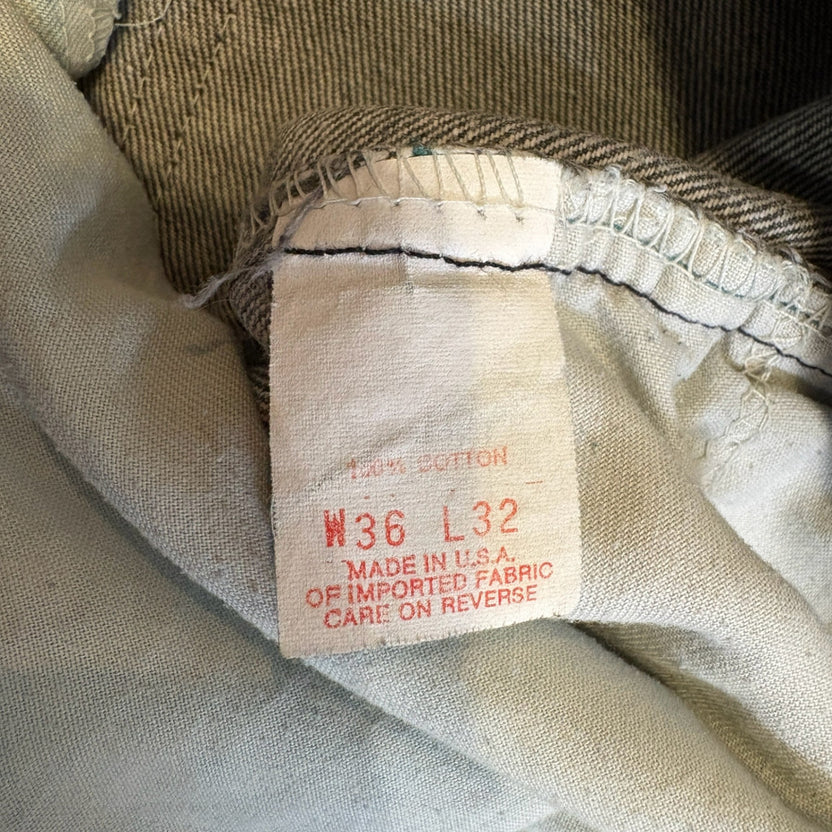 1990s Britannia Black Made in USA Chemical Wash Denim Pants