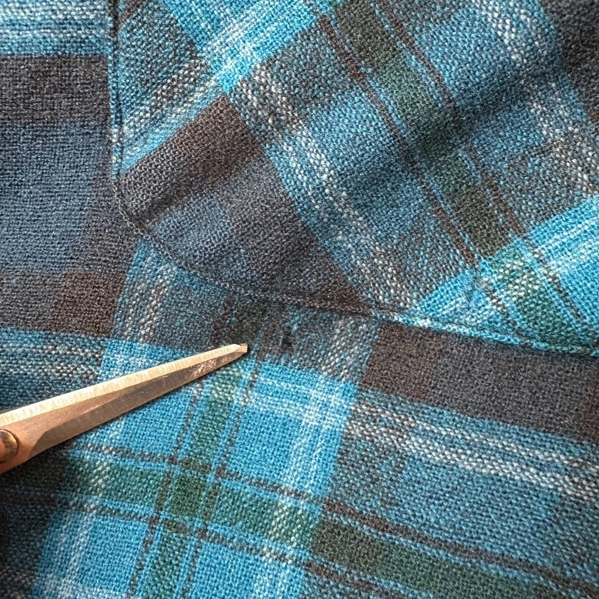 1960s Pendleton "Blue" Ombre Check Wool Flannel Shirt