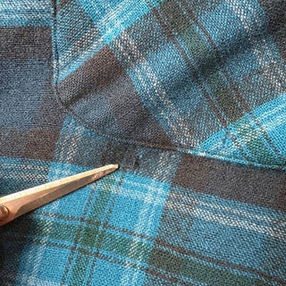 1960s Pendleton "Blue" Ombre Check Wool Flannel Shirt