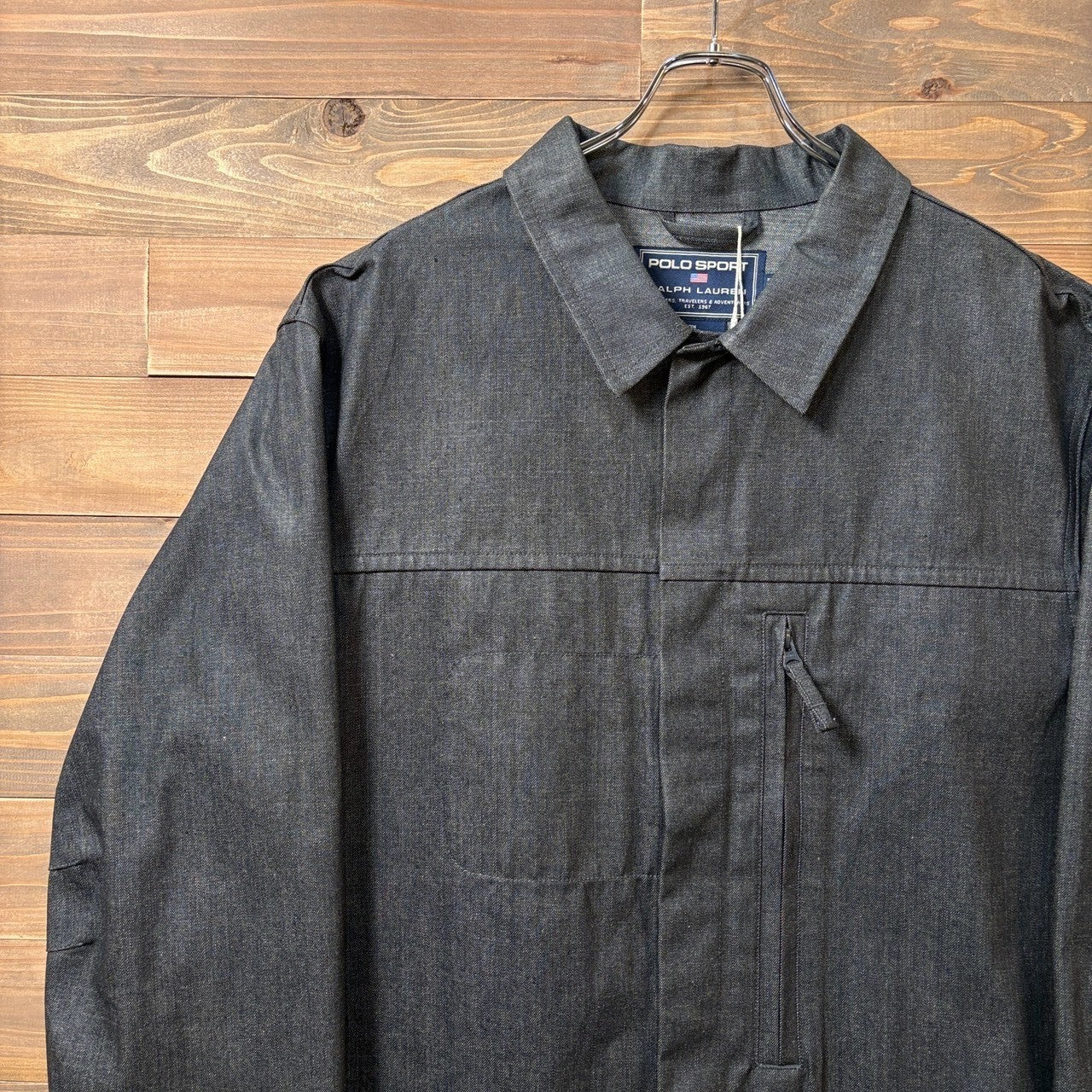1990s Polo Sport "Black" Processed Denim Jacket