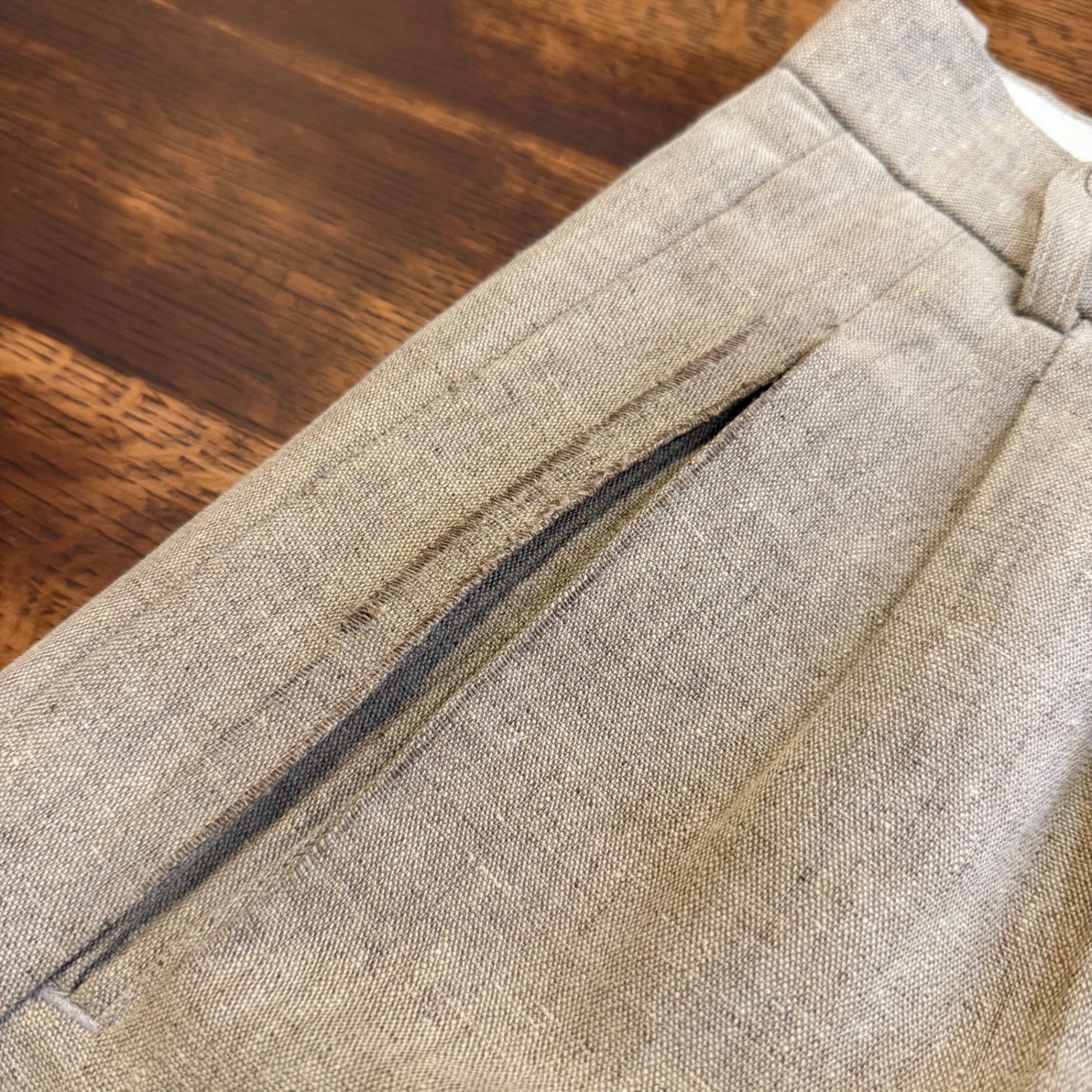 1990s J. RIGGINGS "Linen×Cotton" 2 Tuck Slacks