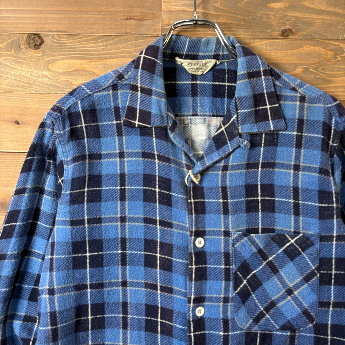1950s Penney's "Blue" Printed Flannel Shirt