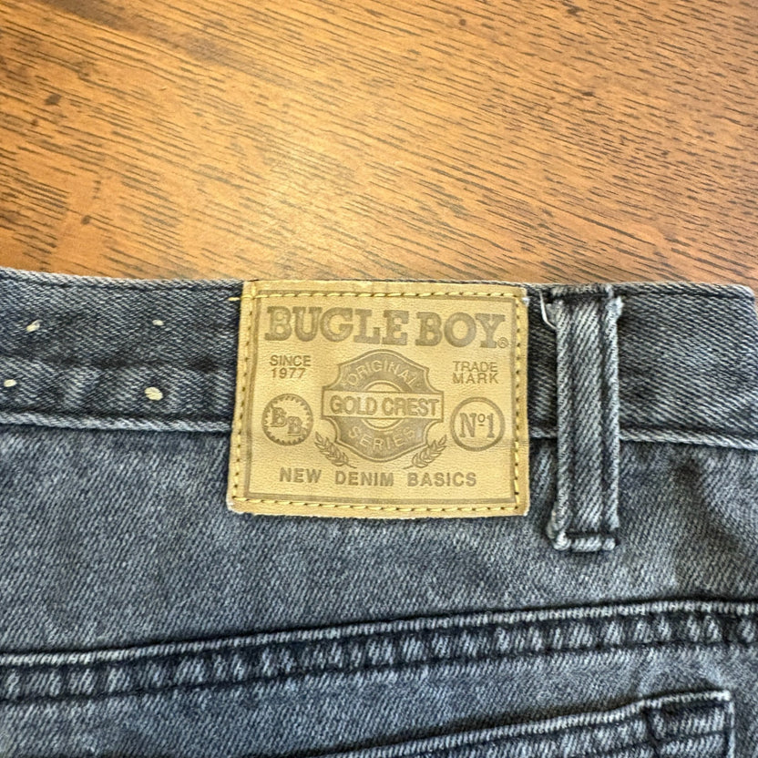 1990s Bugle Boy Black Denim Pants