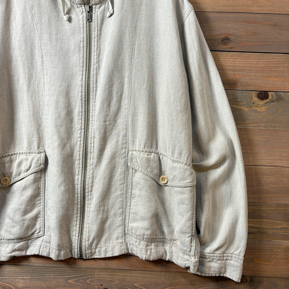 1990s Polo Ralph Lauren Linen Hooded Jacket