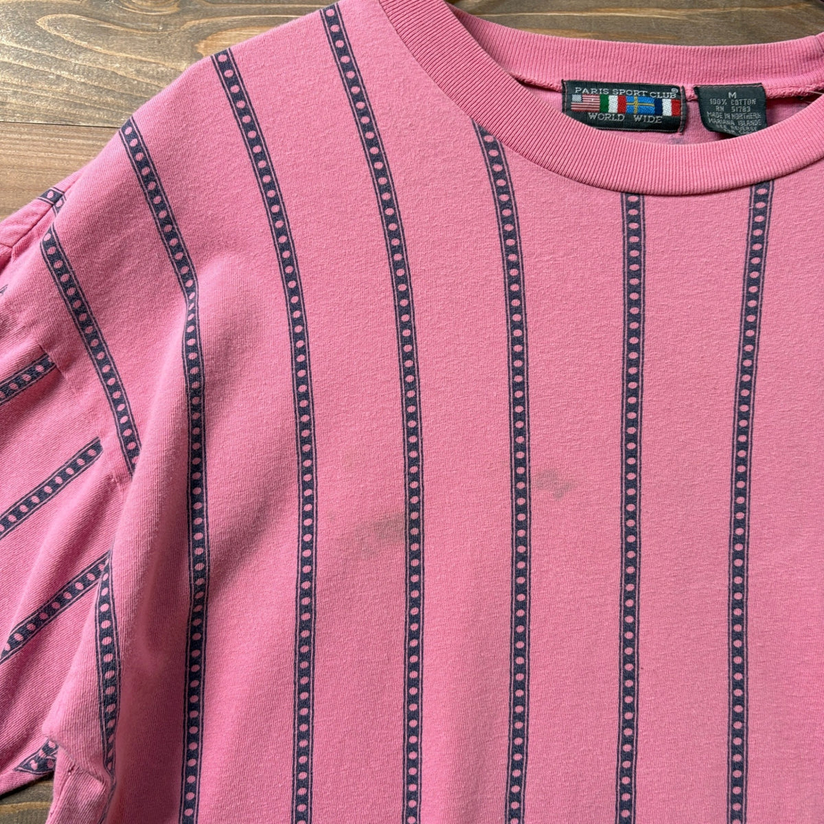 1990s PARIS SPORT CLUB "Stripe" S/S T-Shirt