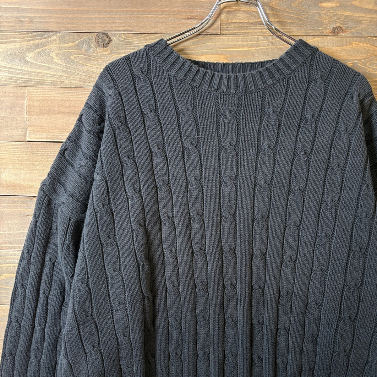 1990s IZOD "BLACK" Cable Cotton Knit