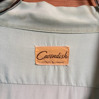 1940s Cavendish "Peppermint" Rayon Open Collar Shirt