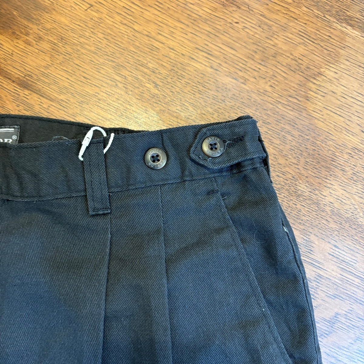 1990s David Taylor Made in USA Black Two-Tuck Pants