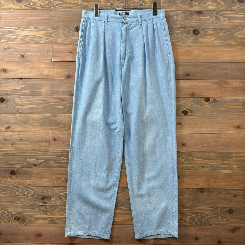 1980s Polo Ralph Lauren "Chambray" 2 Tuck Pant