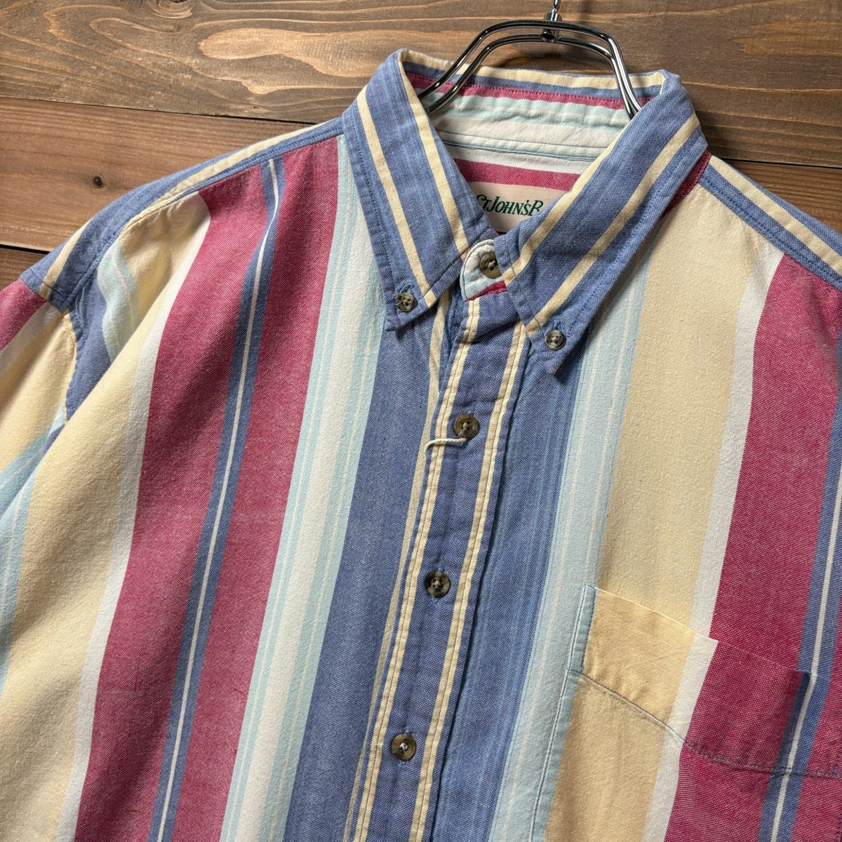 1990s St. John's Bay Multi Stripe S/S Shirt