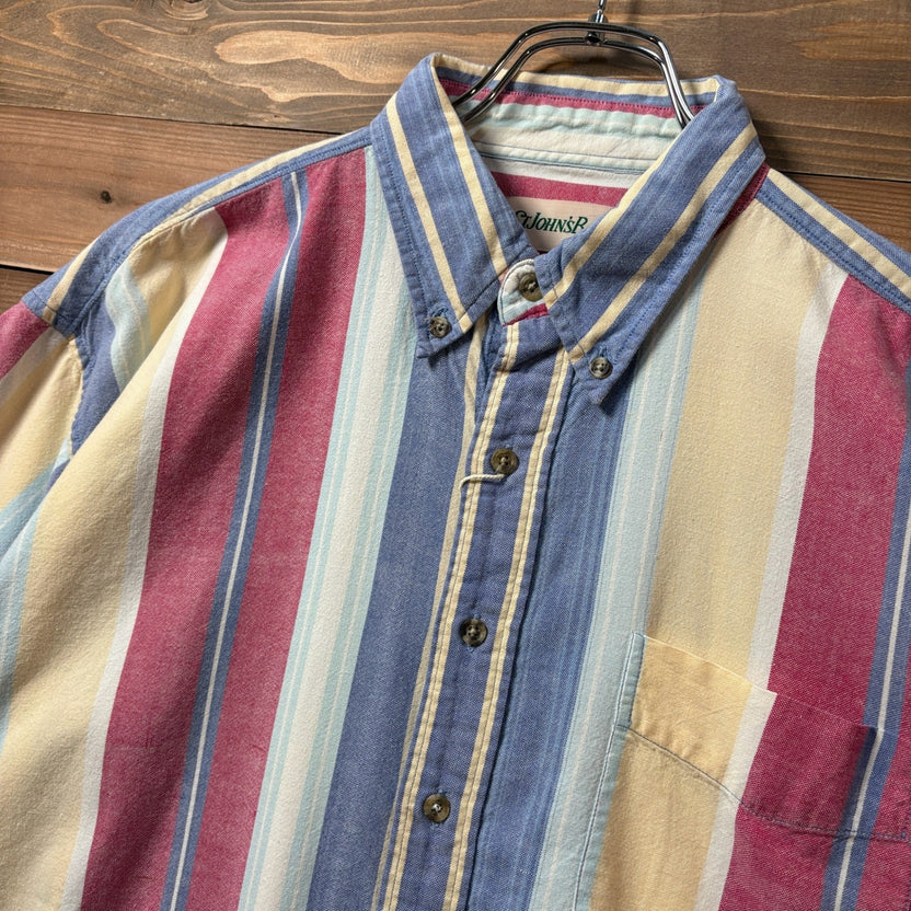 1990s St. John's Bay Multi Stripe S/S Shirt