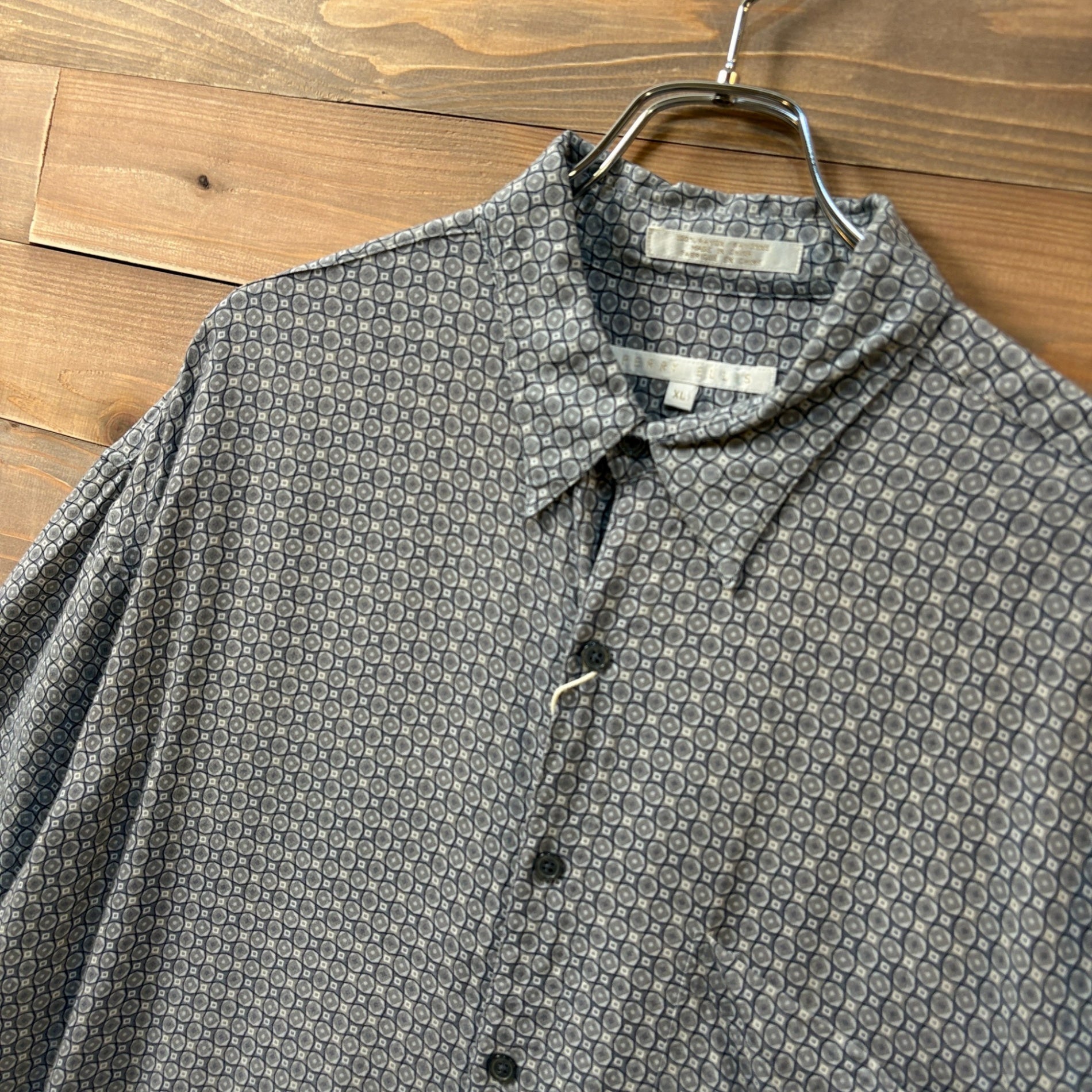 1990s~ PERRY ELLIS "Rayon" All-over pattern S/S Shirt