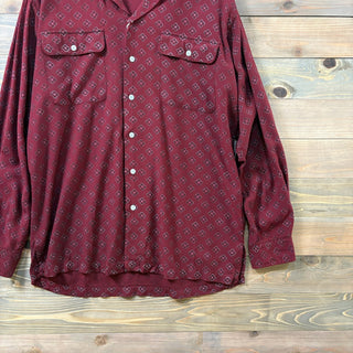 1980s Polo Ralph Lauren "Atomic Pattern" Rayon Open Collar Shirt