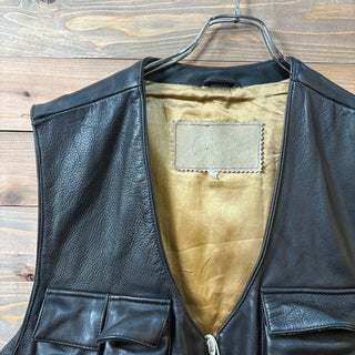 1980s~1990s A.M.I. INTERNATIONAL "Multi Pocket" Leather Vest