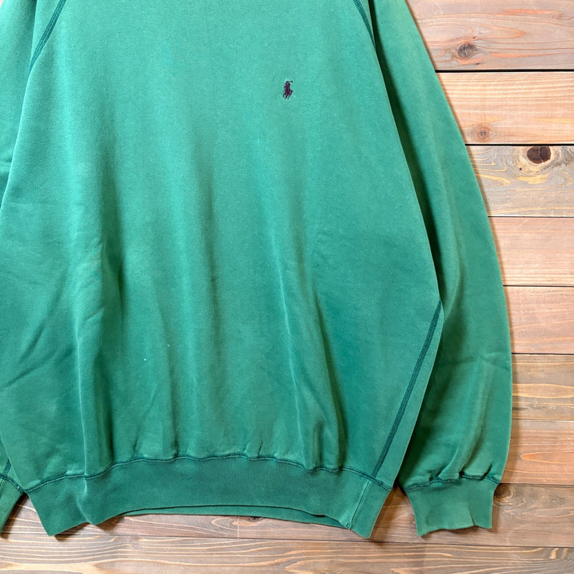 1990s Polo Ralph Lauren "Fade Green" Raglan Sleeve Sweatshirt