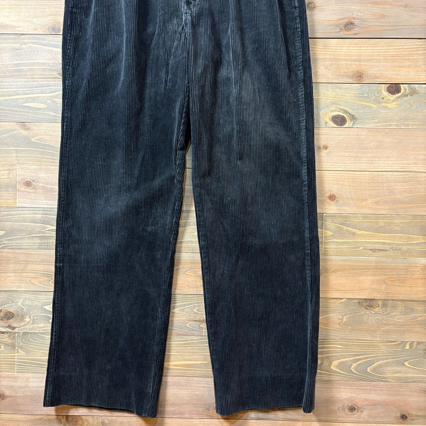 1980s Polo Ralph Lauren Made in USA Black Corduroy Pants 42 TALON