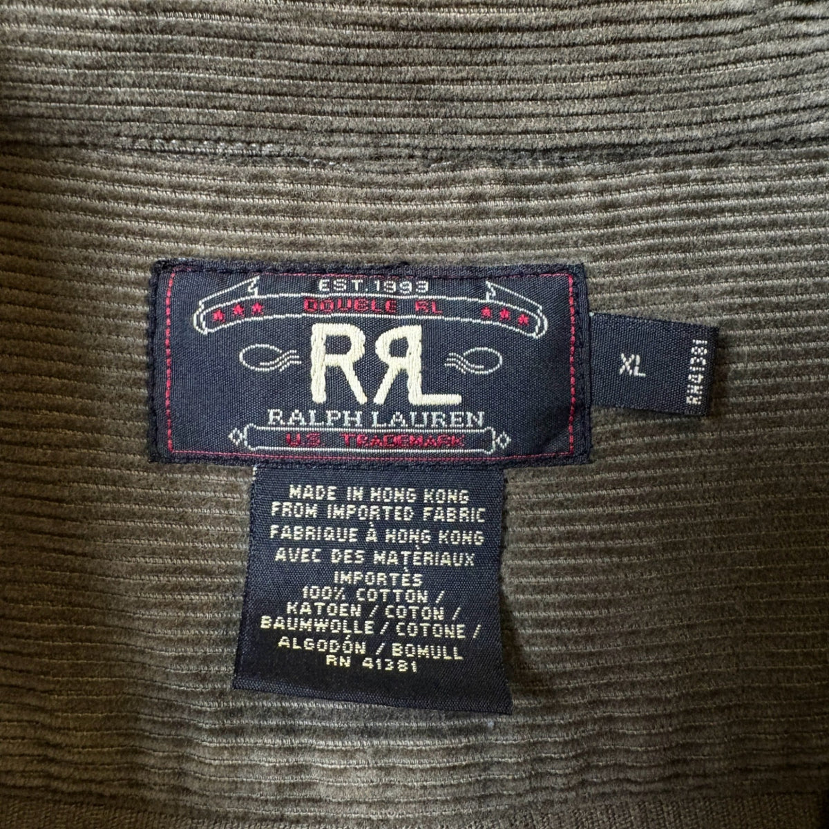 1990s RRL "Half-Zip" Corduroy Shirt