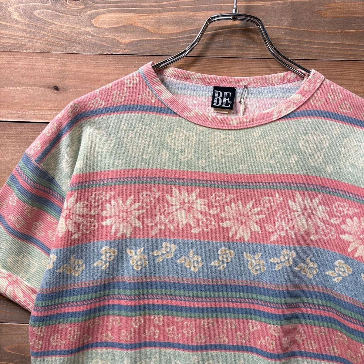 1990s BASIC EDITION "Floral Design" Knit T-Shirt