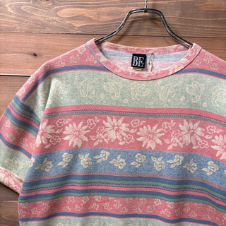 1990s BASIC EDITION "Floral Design" Knit T-Shirt