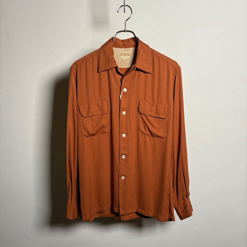 50s McGREGOR "Hand Stitch" Rayon Gabardine Shirt