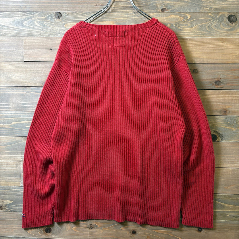 1990s “Tommy Hilfiger” Rib Knit Cotton Sweater