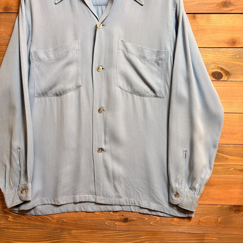 1940s ARROW "Light Blue" Rayon Gabardine Shirt