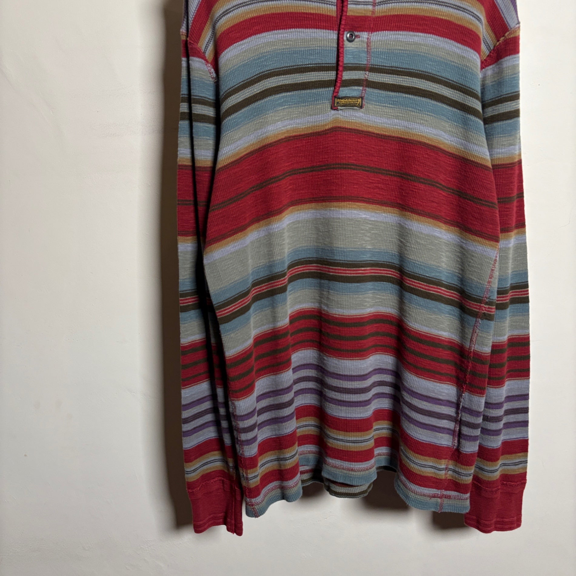 Polo Ralph Lauren "Multi-Color Border" Henry Neck Thermal L/S TEE