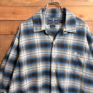 1990s Polo Sport ”Ombré Check” Open Collar Shirt